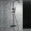 Conjunto barra de ducha monomando Line negro mate de Imex